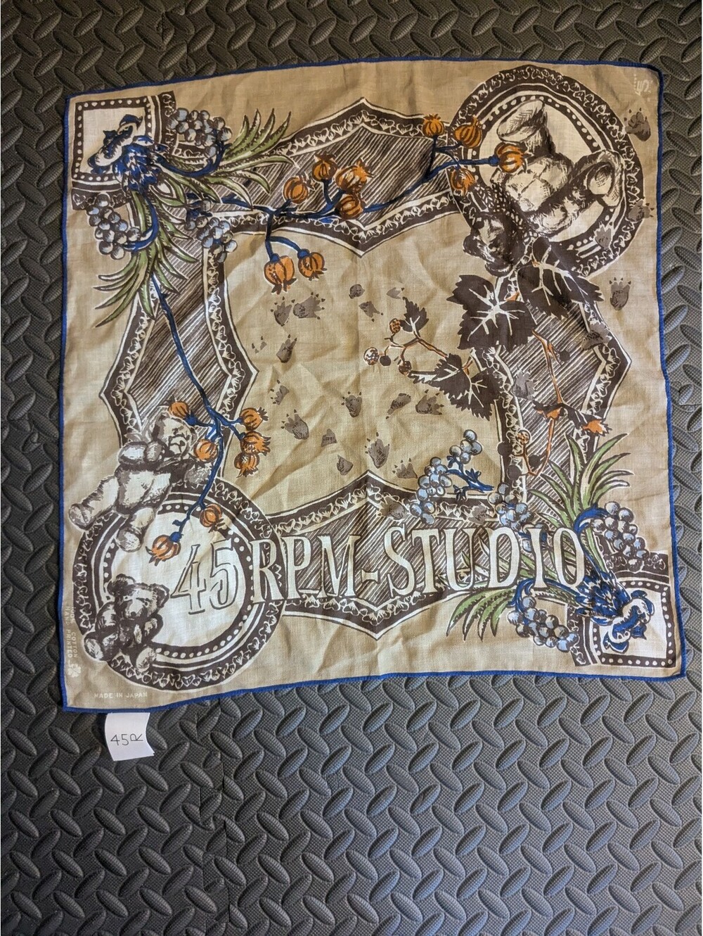 45 RPM Studio Vintage Floral Handkerchief Made in Japan multicolor